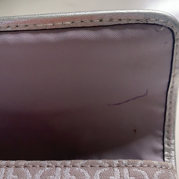 Vintage Y2K Fossil metallic silver wristlet wallet clutch bag casual - Picture 5 of 8